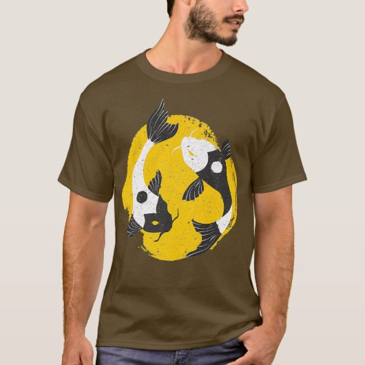 陰陽コイ魚の中国の幸運のバランス Tシャツ (正面)