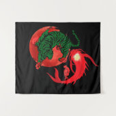 陰陽コイ魚日本のスタイルバランス浮世絵 タペストリー (正面(横))