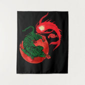 陰陽コイ魚日本のスタイルバランス浮世絵 タペストリー (正面)