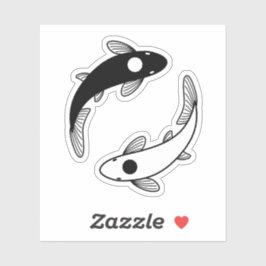 陰陽コイ魚 シール