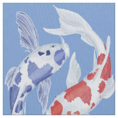 陰陽コイ魚 ファブリック (クローズアップ)