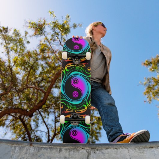 陰陽サイケデリックレインボータトゥー スケートボード (室外1)