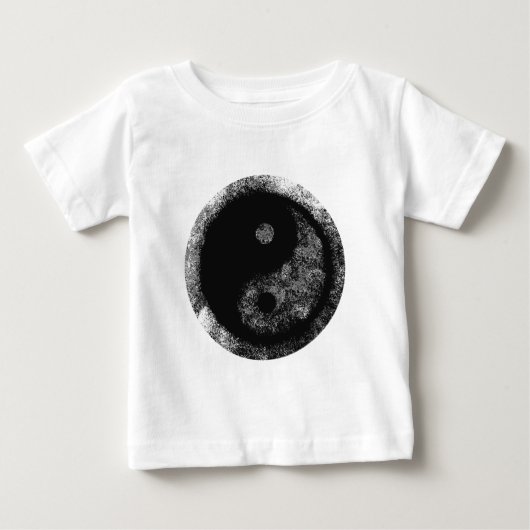 陰陽シルバーブラックザミュージアムザズルギフト ベビーTシャツ (正面)