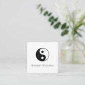 陰陽シンプルシンボルホリスティックヒーラーQRコード スクエア名刺 (スタンド正面)