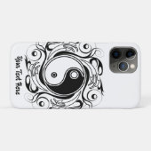 陰陽シンボル 黒と白のタトゥースタイル Case-Mate iPhoneケース (裏面(横))