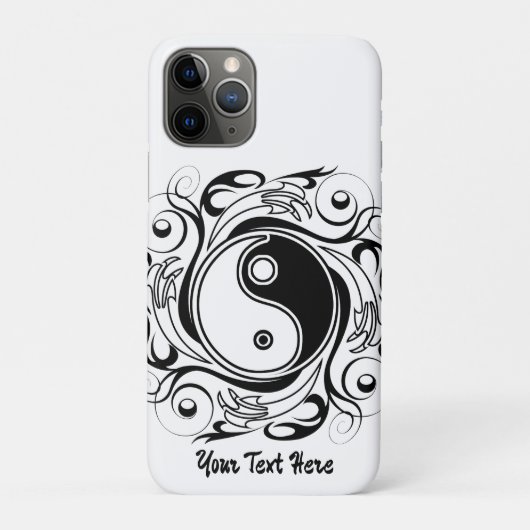 陰陽シンボル 黒と白のタトゥースタイル Case-Mate iPhoneケース (裏)