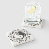 陰陽タトゥー装飾スタイル ストーンコースター (横)