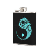 陰陽ターコイズブルーボンサイツリー日本の フラスク (左)