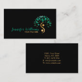 陰陽ツリーオブライフマラカイト葉ズ 名刺 (正面/裏面)