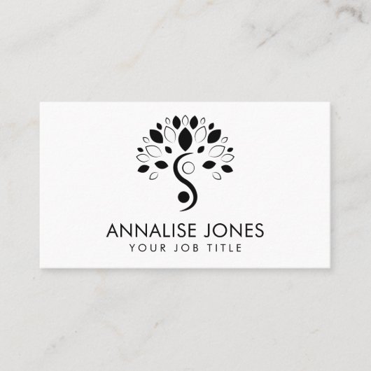 陰陽ツリーオブライフ – 白黒ビジネスC 名刺 (正面)