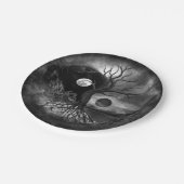 陰陽ツリー横（白黒） ペーパープレート (アングル)