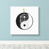 陰陽ティキウォリアマスク キャンバスプリント (インサイチュ (ウッドフロア))