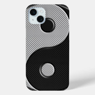 陰陽デザイン中の炭素繊維プリントスタイル iPhone 15 MINIケース
