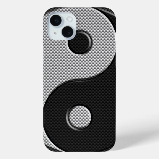 陰陽デザイン中の炭素繊維プリントスタイル Case-Mate iPhoneケース (裏面)
