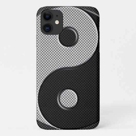 陰陽デザイン中の炭素繊維プリントスタイル Case-Mate iPhoneケース (裏面)