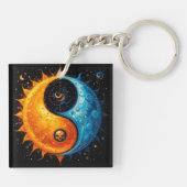 陰陽デザイン（太陽と月を表す） キーホルダー (裏面)