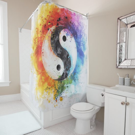 陰陽デジタルアート シャワーカーテン (インサイチュ)