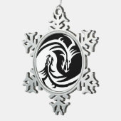 陰陽ドラゴンオーナメント スノーフレークピューターオーナメント (右)