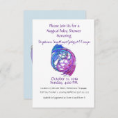 陰陽ドラゴンベビーパーソナライズされたレインボーカスタムン 招待状 (正面/裏面)