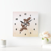 陰陽ドラゴン スクエア壁時計 (ホーム)