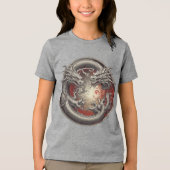 陰陽ドラゴン – 力と精神のバランス トライブレンドＴシャツ (正面)