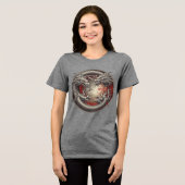 陰陽ドラゴン – 力と精神のバランス トライブレンドＴシャツ (正面全面)