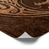 陰陽ドラゴン(木目のエフェクト付き) ポスター (角)