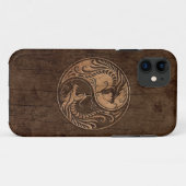 陰陽ドラゴン(木目のエフェクト付き) Case-Mate iPhoneケース (裏面(横))