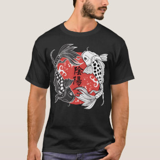 陰陽ニシキゴイ 錦鯉好きな人へのプレゼント 女子 Tシャツ