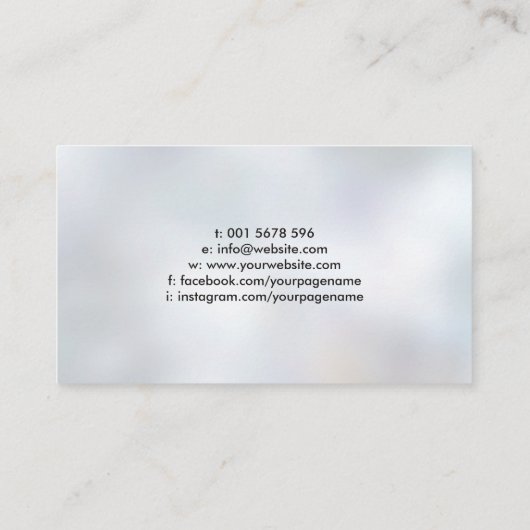 陰陽ハス花 – 真珠と黒の大理石 名刺 (裏面)