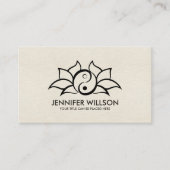 陰陽ハス花 – 黒い輪郭 名刺 (正面)