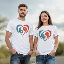 陰陽ハートシンボル – ユニーク芸術的デザイン