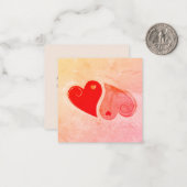 陰陽ハート – ピンクオレンジ赤 – メモ ノートカード (正面/裏面インサイチュ)