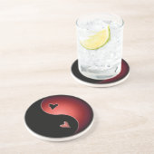 陰陽ハート – 赤 コースター (側面)