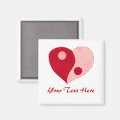 陰陽ハート（赤/ピンク） マグネット (正面/裏面)