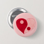 陰陽ハート（赤/ピンク） 缶バッジ (正面&裏面)