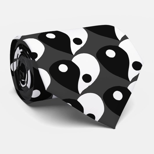 陰陽ハート(B/W) ネクタイ (ロール)