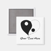 陰陽ハート(B/W) マグネット (正面/裏面)