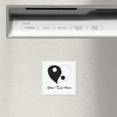 陰陽ハート(B/W) マグネット (インサイチュ (食洗機))