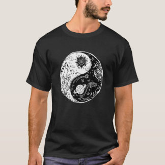 陰陽バランスポジティブな気分にさせるヨガモチベーション Tシャツ