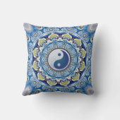陰陽バランスライフブルーイエローマンダラ クッション (裏面)