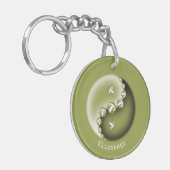 陰陽バレーボール名前をカスタムするダッフルラベル キーホルダー (正面左)