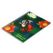 陰陽パーソナライズされたコイフィッシュホワイトロータスポンド ノートブック (左側)