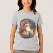 陰陽フェニックス – バランスを通じて再生 トライブレンドＴシャツ (正面)