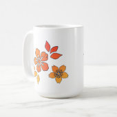 陰陽フラワーコイフィッシュブルー コーヒーマグカップ (正面左)