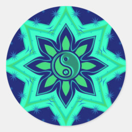 陰陽フラワースターシール ラウンドシール