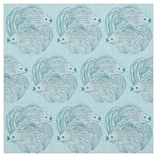 陰陽ブルーコイ魚 ファブリック (見本)