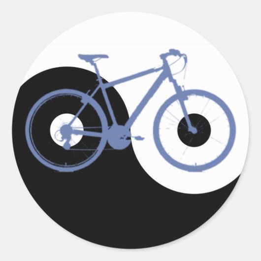 陰陽ブルー自転車 ラウンドシール (正面)