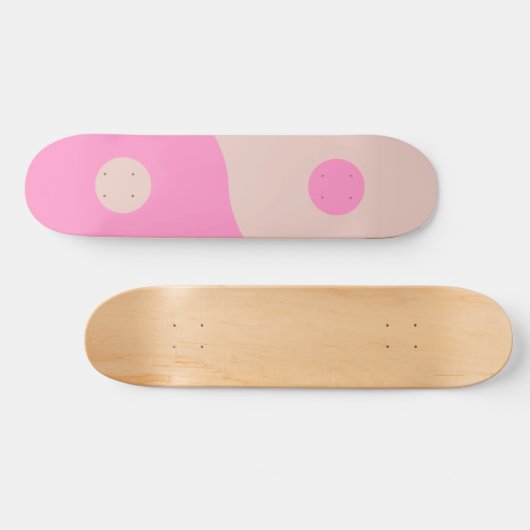 陰陽プリントピーチアンドピンク名門私立校風のミニマル スケートボード (横)
