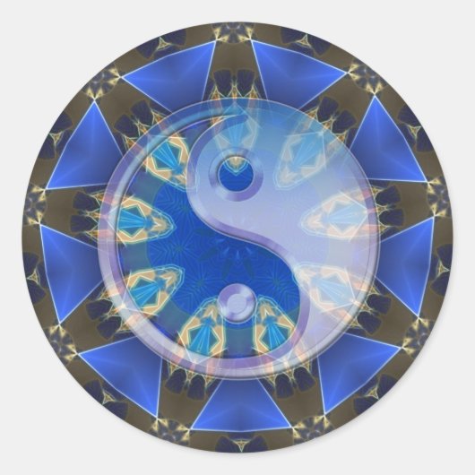 陰陽ヘビ丸マンダラステッカー ラウンドシール (正面)